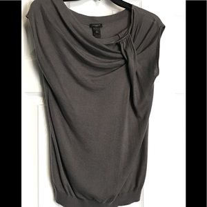 Ann Taylor Gray Drape Sweater